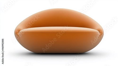 Modern, organic-shaped orange couch