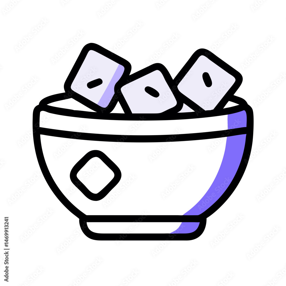 Bowl with Ice Cubes Drink Icon Design Bowl with Ice Cubes Drink Icon Design
