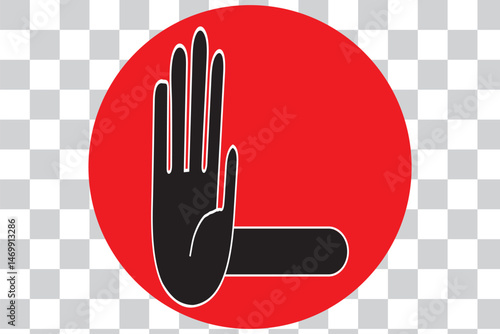 Raised hand icon symbolizing stop or interaction. Stop hand icon. Set of hand hello icons eps 10