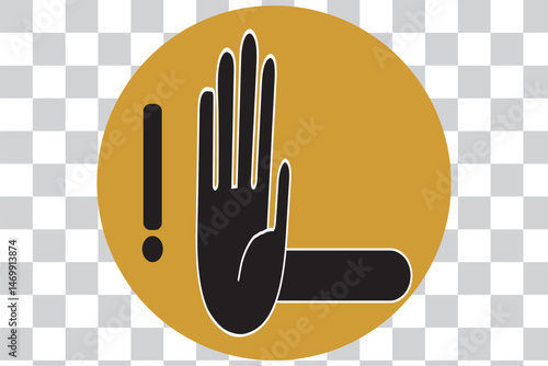 Raised hand icon symbolizing stop or interaction. Stop hand icon. Set of hand hello icons eps 10