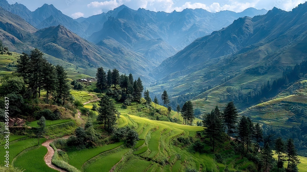 Fototapeta premium Mountain valley landscape scenic view