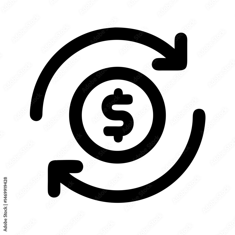 Financial Rotation Sync Process Icon Design Financial Rotation Sync Process Icon Design
