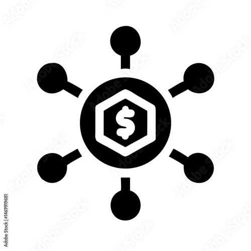 Decentralized Currency Network Blockchain Icon Design