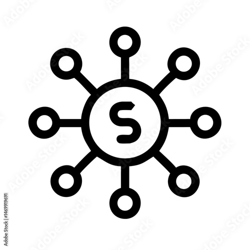 Decentralized Currency Network Blockchain Icon Design