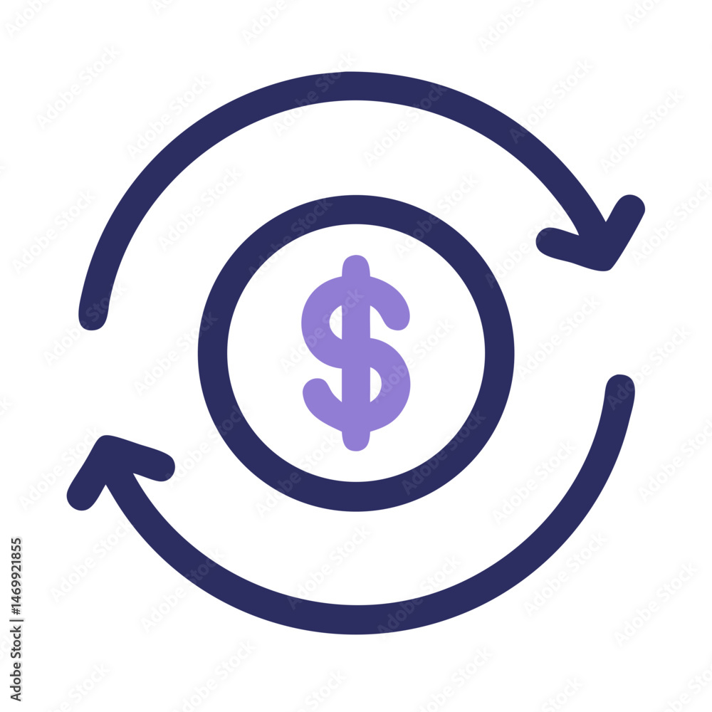 Dollar Currency Reloading Exchange Icon Design Dollar Currency Reloading Exchange Icon Design