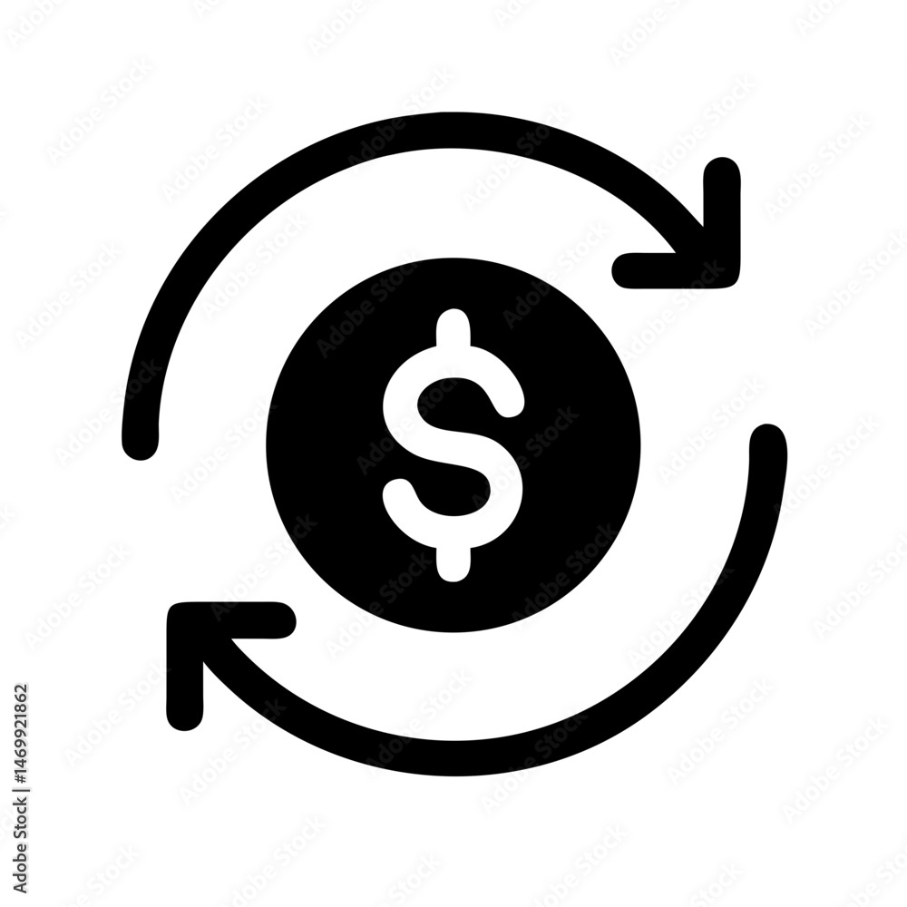 Dollar Currency Reloading Exchange Icon Design