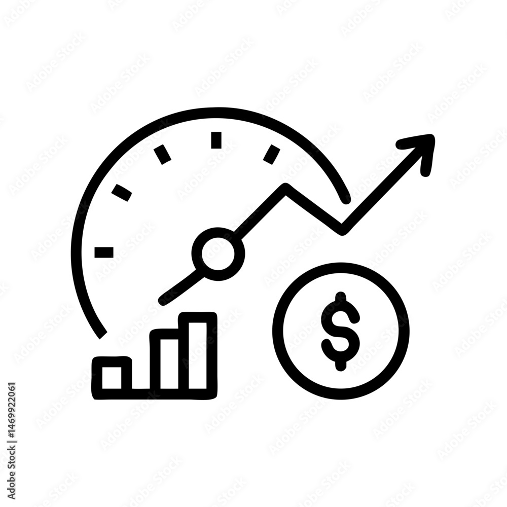 Speedometer Financial Status Measurement Icon Design Speedometer Financial Status Measurement Icon Design