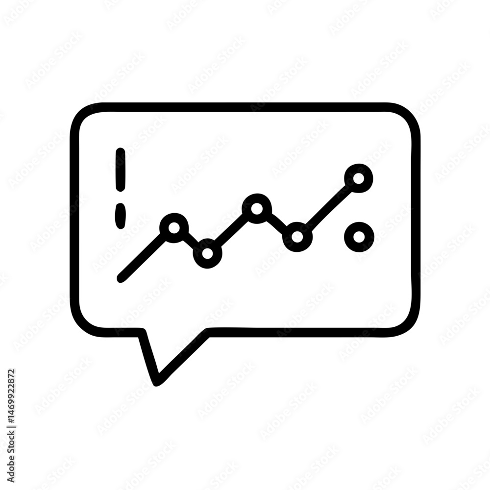 Line Chart with Chat Bubble Icon Design Line Chart with Chat Bubble Icon Design