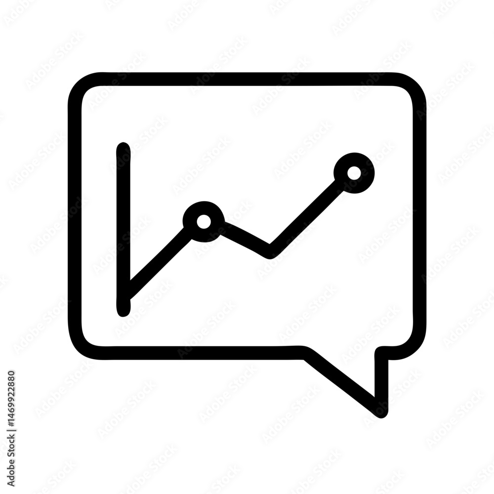 Line Chart with Chat Bubble Icon Design Line Chart with Chat Bubble Icon Design