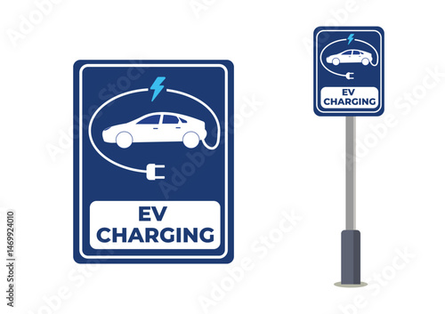 Information signs for parking spaces for charging electric vehicles. Green Transportation
