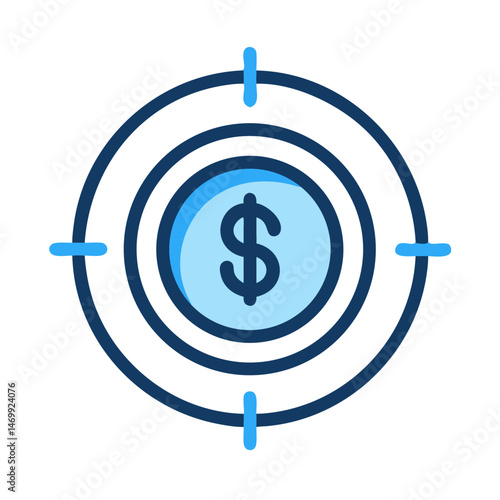 Dollar Target Focus Goal Icon Design