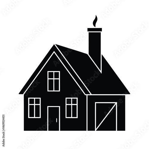 House Geometric Minimal Vector Silhouette