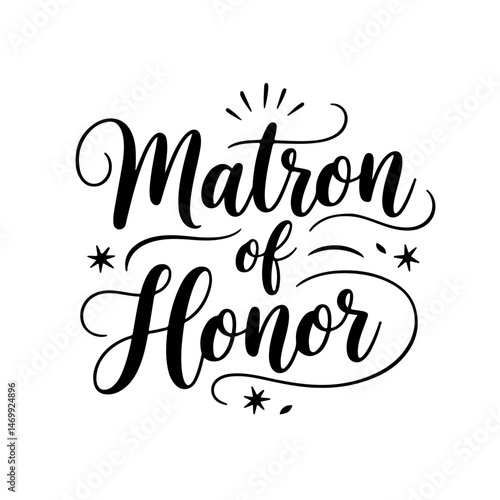 Matron of Honor. Vector Design Isolated on White Background