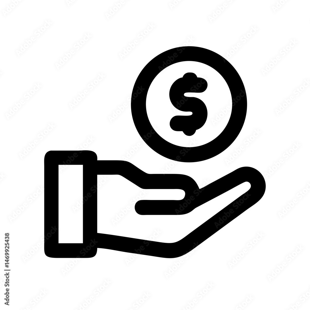 Hand Offering Dollar Bill Symbol Icon Design Hand Offering Dollar Bill Symbol Icon Design