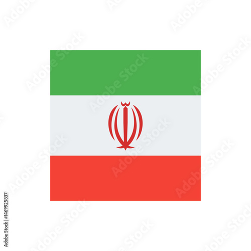 A visual representation of the national flag of iran featuring horizontal bands and a central emblem design element