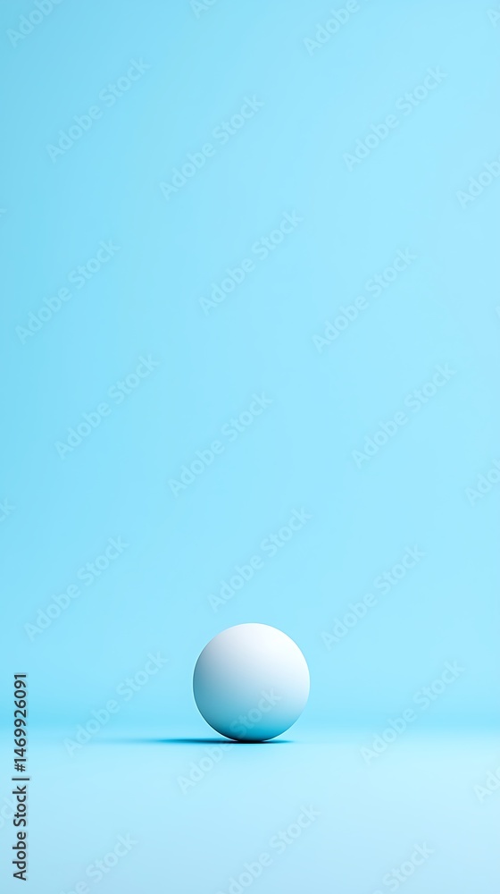 White Sphere on Light Blue Background White Sphere on Light Blue Background