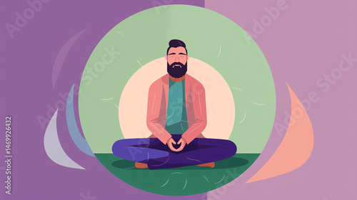 Wallpaper Mural A man relaxing against a colorful background, representing calmness, peace, and personal tranquility with vibrant colors.

 Torontodigital.ca