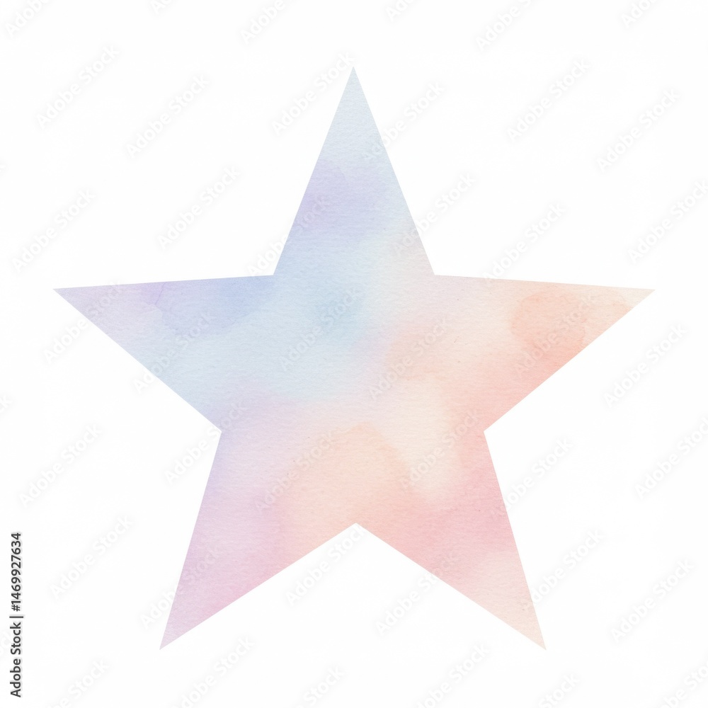 Fototapeta premium Pastel Watercolor Star Design Element