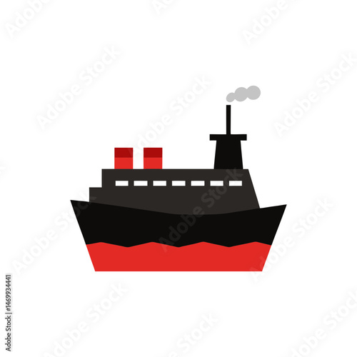 Coal Ship Vector Graphic for Cargo and Transport Projects