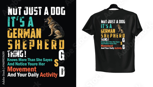 German Shepherd dog t-shirt design mockup