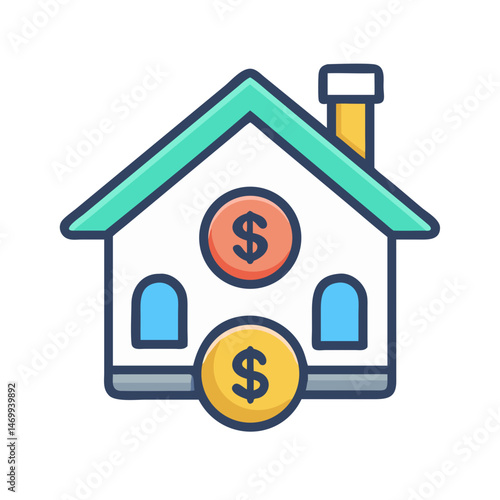 Mortgage Investment House Icon Design