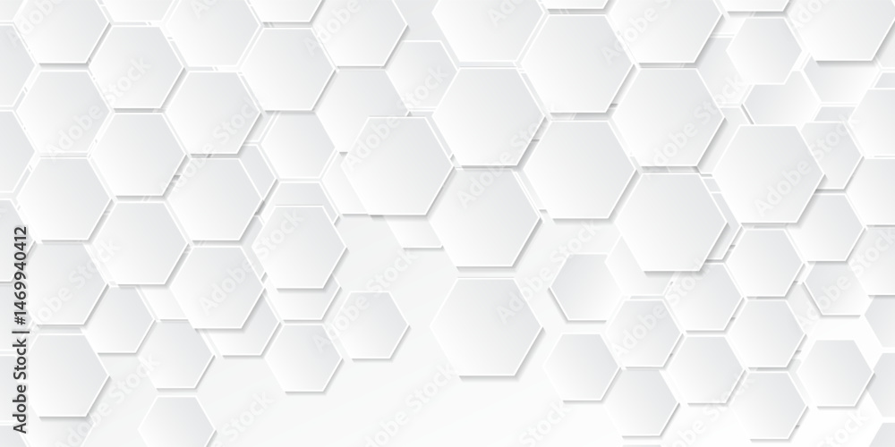 3D Futuristic honeycomb mosaic white background. Realistic geometric mesh cells texture. Abstract white vector wallpaper with hexagon grid. 3D Futuristic honeycomb mosaic white background. Realistic geometric mesh cells texture. Abstract white vector wallpaper with hexagon grid.