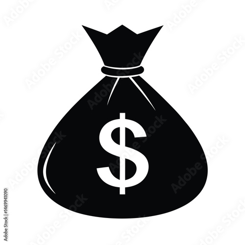 Money Bag Wealth Vector Silhouette