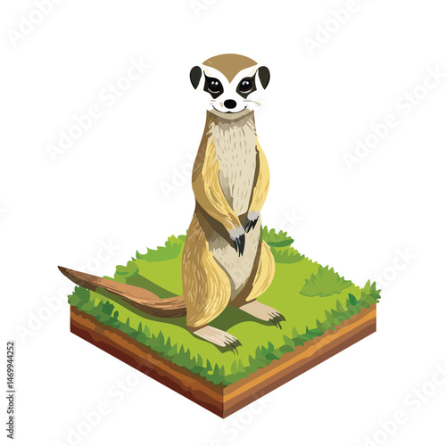 Meerkat Vector Illustration with Flat Design, Clean Line Art, and Modern Minimalist AestheticArt.