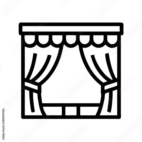 Theater Stage Curtain Icon Design