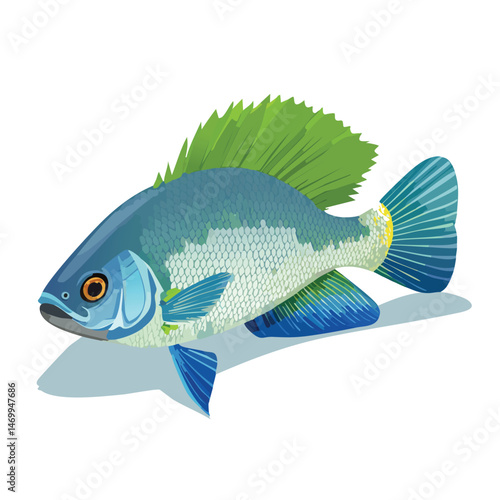 Gourami Vector Illustration with Flat Design, Clean Line Art, and Modern Minimalist AestheticArt.