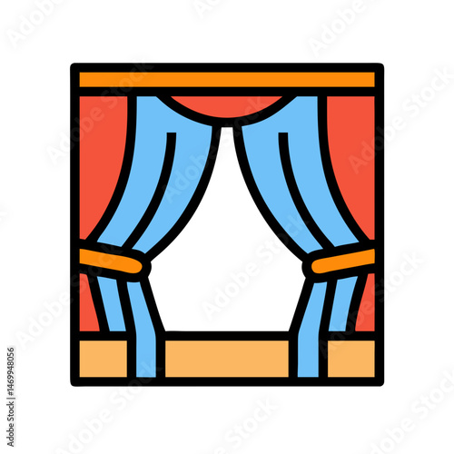 Cinema Curtain Stage Icon Design
