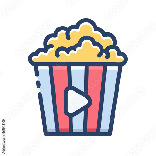 Popcorn Movie Snack Icon Design