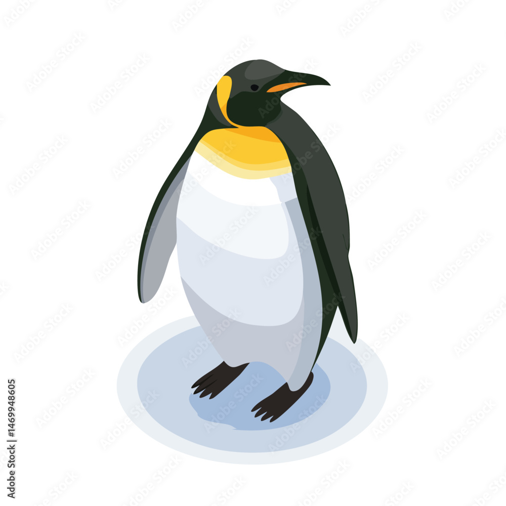 Naklejka premium Emperor Penguin Vector Illustration with Flat Design, Clean Line Art, and Modern Minimalist AestheticArt.