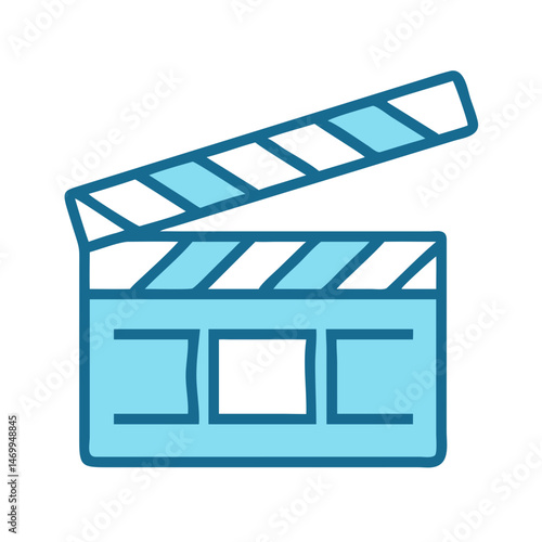 Clapperboard Action Cut Movie Icon Design