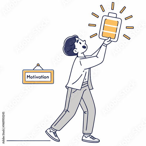 Creative thought process illustration depicting idea generation for motivation and inspiration