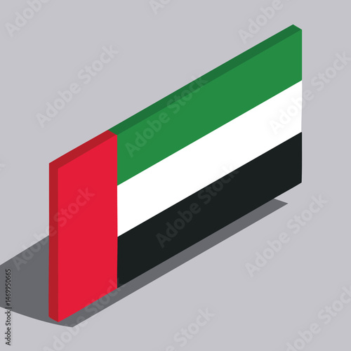 United Arab Emirates flag Vector Illustration with Flat Design, Clean Line Art, and Modern Minimalist AestheticArt.