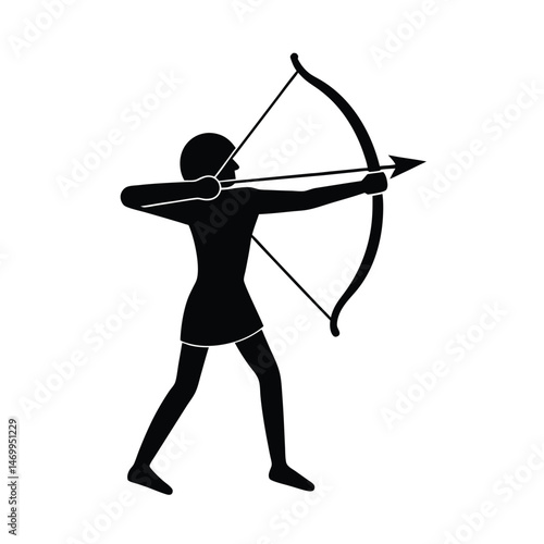 Archery Stance Sport Vector Silhouette