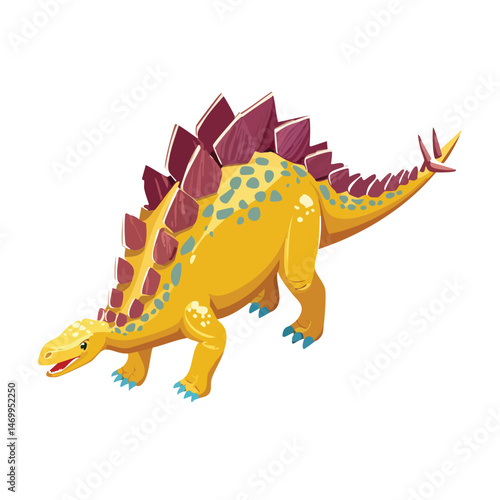 Stegosaurus Vector Illustration with Flat Design, Clean Line Art, and Modern Minimalist AestheticArt.