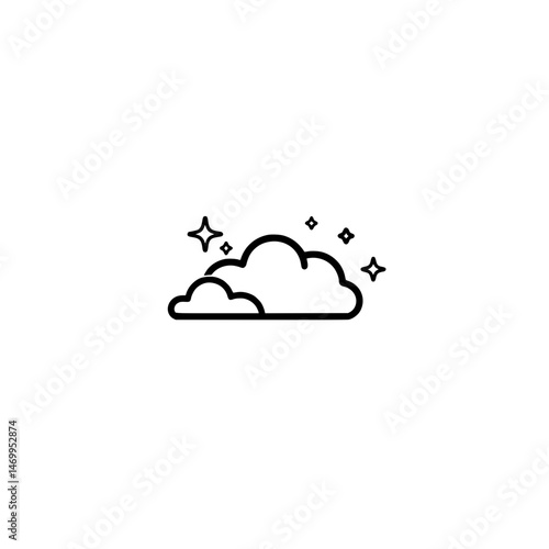 Vector icon of partly cloudy weather symbolizing mild clouds