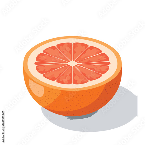 Grapefruit Vector Illustration with Flat Design, Clean Line Art, and Modern Minimalist AestheticArt.