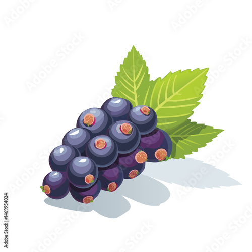 Currant Vector Illustration with Flat Design, Clean Line Art, and Modern Minimalist AestheticArt.