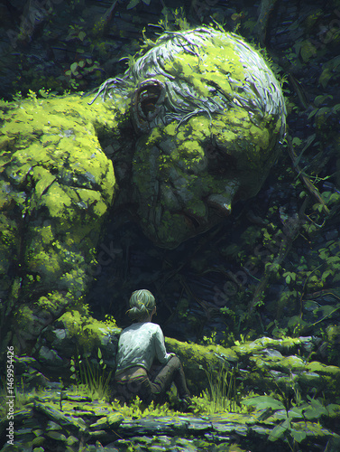 Epic Anime Manga Illustration of a Powerful God in a Celestial Realm