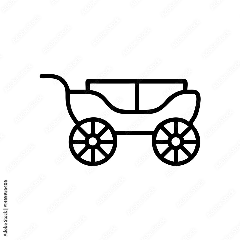 Fototapeta premium Horse Carriage Wagon Vintage Transport Icon Design
