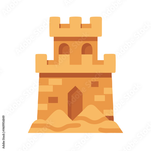 Sandstone Fortress Ancient Castle Icon Design