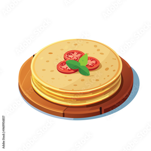 Tortilla Vector Illustration with Flat Design, Clean Line Art, and Modern Minimalist AestheticArt.