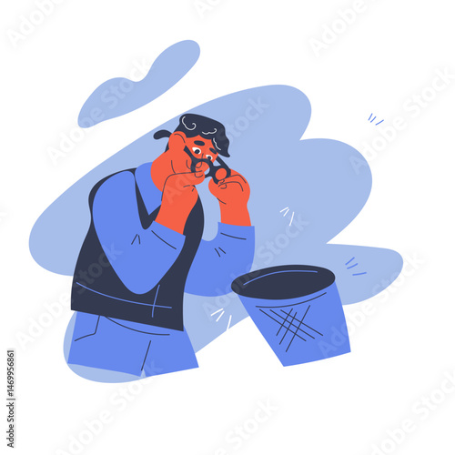 Banner for glasses, optometry, ophthalmology and surgery including LASIK procedures. Eye health and vision correction, flat vector illustration isolated on white.