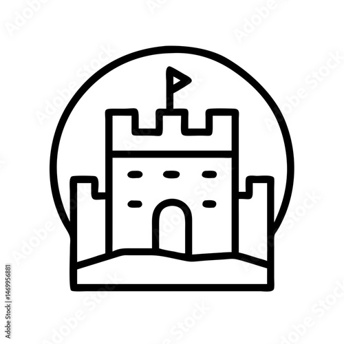 Sandstone Fortress Ancient Castle Icon Design