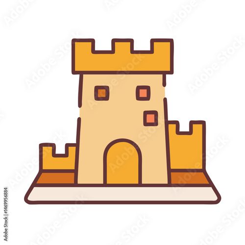 Sandstone Fortress Ancient Castle Icon Design