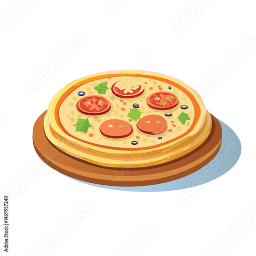 Flatbread Vector Illustration with Flat Design, Clean Line Art, and Modern Minimalist AestheticArt.