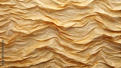 Paper background with soft curling folds and textured surface grain